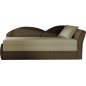 Banquette lit gigogne en tissu de qualité beige et chocolat, angle droit - AGATA, 3 places Banquette lit gigogne en tissu de qualité beige et chocolat, angle droit - AGATA, 3 places