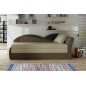 Banquette lit gigogne en tissu de qualité beige et chocolat, angle droit - AGATA, 3 places Banquette lit gigogne en tissu de qualité beige et chocolat, angle droit - AGATA, 3 places