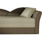 Banquette lit gigogne en tissu de qualité beige et chocolat, angle droit - AGATA, 3 places Banquette lit gigogne en tissu de qualité beige et chocolat, angle droit - AGATA, 3 places