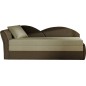Banquette lit gigogne en tissu de qualité beige et chocolat - angle gauche - AGATA, 3 places Banquette lit gigogne en tissu de qualité beige et chocolat - angle gauche - AGATA, 3 places