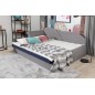 Banquette lit gigogne en tissu de qualité beige et chocolat - angle gauche - AGATA, 3 places Banquette lit gigogne en tissu de qualité beige et chocolat - angle gauche - AGATA, 3 places
