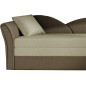 Banquette lit gigogne en tissu de qualité beige et chocolat - angle gauche - AGATA, 3 places Banquette lit gigogne en tissu de qualité beige et chocolat - angle gauche - AGATA, 3 places