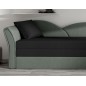 Banquette lit gigogne en tissu de qualité bicolore noir et gris-vert, angle gauche - AGATA, 3 places Banquette lit gigogne en tissu de qualité bicolore noir et gris-vert, angle gauche - AGATA, 3 places