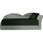Banquette lit gigogne en tissu de qualité bicolore noir et gris-vert, angle droit- AGATA, 3 places Banquette lit gigogne en tissu de qualité bicolore noir et gris-vert, angle droit- AGATA, 3 places