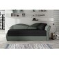 Banquette lit gigogne en tissu de qualité bicolore noir et gris-vert, angle droit- AGATA, 3 places Banquette lit gigogne en tissu de qualité bicolore noir et gris-vert, angle droit- AGATA, 3 places