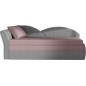 Banquette lit gigogne en tissu de qualité rose et gris, angle gauche - AGATA, 3 places Banquette lit gigogne en tissu de qualité rose et gris, angle gauche - AGATA, 3 places
