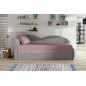 Banquette lit gigogne en tissu de qualité rose et gris, angle gauche - AGATA, 3 places Banquette lit gigogne en tissu de qualité rose et gris, angle gauche - AGATA, 3 places