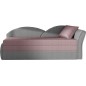 Banquette lit gigogne en tissu de qualité rose et gris, angle droit - AGATA, 3 places Banquette lit gigogne en tissu de qualité rose et gris, angle droit - AGATA, 3 places