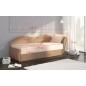 Banquette lit gigogne en tissu de qualité rose et gris, angle droit - AGATA, 3 places Banquette lit gigogne en tissu de qualité rose et gris, angle droit - AGATA, 3 places