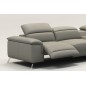 Canapé d'angle en cuir italien 5 places RELAXIA, gris clair, angle droit Canapé d'angle en cuir italien 5 places RELAXIA, gris clair, angle droit