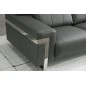 Ensemble canapé 3 places et 2 places et fauteuil en cuir italien buffle VERONE, couleur gris foncé Ensemble canapé 3 places et 2 places et fauteuil en cuir italien buffle VERONE, couleur gris foncé