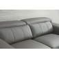 Ensemble canapé 3 places et 2 places et fauteuil en cuir italien buffle VERONE, couleur gris foncé Ensemble canapé 3 places et 2 places et fauteuil en cuir italien buffle VERONE, couleur gris foncé