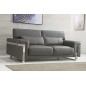 Ensemble canapé 3 places et 2 places et fauteuil en cuir italien buffle VERONE, couleur gris foncé Ensemble canapé 3 places et 2 places et fauteuil en cuir italien buffle VERONE, couleur gris foncé