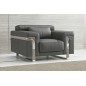 Ensemble canapé 3 places et 2 places et fauteuil en cuir italien buffle VERONE, couleur gris foncé Ensemble canapé 3 places et 2 places et fauteuil en cuir italien buffle VERONE, couleur gris foncé