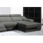 Canapé d'angle double relax en cuir de buffle italien de luxe 5 places BiRELAX, gris foncé, angle droit