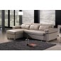 - Canapé d'angle convertible en cuir buffle italien 5 places, ALLURE, beige, angle gauche