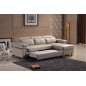 Canapé d'angle convertible en cuir buffle italien 5 places, ALLURE, beige, angle droit Canapé d'angle convertible en cuir buffle italien 5 places, ALLURE, beige, angle droit