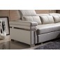 Canapé d'angle convertible en cuir buffle italien 5 places, ALLURE, beige, angle droit Canapé d'angle convertible en cuir buffle italien 5 places, ALLURE, beige, angle droit