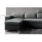 Canapé d'angle convertible en cuir buffle italien 5 places, ALLURE, gris foncé, angle gauche Canapé d'angle convertible en cuir buffle italien 5 places, ALLURE, gris foncé, angle gauche