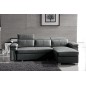 Canapé d'angle convertible en cuir buffle italien 5 places, ALLURE, gris foncé, angle droit Canapé d'angle convertible en cuir buffle italien 5 places, ALLURE, gris foncé, angle droit
