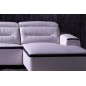 Canapé d'angle relax en cuir buffle italien de luxe FUNRELAX, blanc et noir, angle droit, 5 places Canapé d'angle relax en cuir buffle italien de luxe FUNRELAX, blanc et noir, angle droit, 5 places