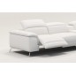 Canapé d'angle en cuir italien 5 places RELAXIA, blanc, angle droit