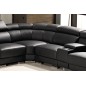 - Canapé d'angle en cuir buffle italien de luxe 7 places LONDRES noir, angle gauche - Canapé d'angle en cuir buffle italien de luxe 7 places LONDRES noir, angle gauche