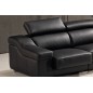 - Canapé d'angle en cuir buffle italien de luxe 7 places LONDRES noir, angle gauche - Canapé d'angle en cuir buffle italien de luxe 7 places LONDRES noir, angle gauche
