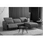 Canapé d'angle avec un relax électrique en cuir de buffle italien de luxe 6 places BOSTON gris foncé, angle droit Canapé d'angle avec un relax électrique en cuir de buffle italien de luxe 6 places BOSTON gris foncé, angle droit