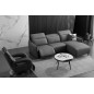 Canapé d'angle avec un relax électrique en cuir de buffle italien de luxe 6 places BOSTON gris foncé, angle droit Canapé d'angle avec un relax électrique en cuir de buffle italien de luxe 6 places BOSTON gris foncé, angle droit