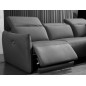 Canapé d'angle avec un relax électrique en cuir de buffle italien de luxe 6 places BOSTON gris foncé, angle droit Canapé d'angle avec un relax électrique en cuir de buffle italien de luxe 6 places BOSTON gris foncé, angle droit