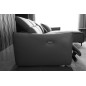 Canapé d'angle avec un relax électrique en cuir de buffle italien de luxe 6 places BOSTON gris foncé, angle droit Canapé d'angle avec un relax électrique en cuir de buffle italien de luxe 6 places BOSTON gris foncé, angle droit