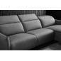 Canapé d'angle avec un relax électrique en cuir de buffle italien de luxe 6 places BOSTON gris foncé, angle droit Canapé d'angle avec un relax électrique en cuir de buffle italien de luxe 6 places BOSTON gris foncé, angle droit