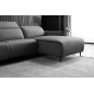 Canapé d'angle avec un relax électrique en cuir de buffle italien de luxe 6 places BOSTON gris foncé, angle droit Canapé d'angle avec un relax électrique en cuir de buffle italien de luxe 6 places BOSTON gris foncé, angle droit