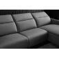 Canapé d'angle avec un relax électrique en cuir de buffle italien de luxe 6 places BOSTON gris foncé, angle droit Canapé d'angle avec un relax électrique en cuir de buffle italien de luxe 6 places BOSTON gris foncé, angle droit