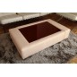 Table basse en cuir italien ZANA, beige Table basse en cuir italien ZANA, beige