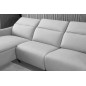 Canapé d'angle avec un relax électrique en cuir de buffle italien de luxe 6 places BOSTON gris clair, angle gauche