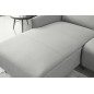 Canapé d'angle avec un relax électrique en cuir de buffle italien de luxe 6 places BOSTON gris clair, angle gauche