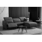 Canapé d'angle avec un relax électrique en cuir de buffle italien de luxe 6 places BOSTON noir, angle droit Canapé d'angle avec un relax électrique en cuir de buffle italien de luxe 6 places BOSTON noir, angle droit