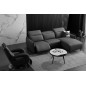 Canapé d'angle avec un relax électrique en cuir de buffle italien de luxe 6 places BOSTON noir, angle droit Canapé d'angle avec un relax électrique en cuir de buffle italien de luxe 6 places BOSTON noir, angle droit
