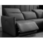 Canapé d'angle avec un relax électrique en cuir de buffle italien de luxe 6 places BOSTON noir, angle droit Canapé d'angle avec un relax électrique en cuir de buffle italien de luxe 6 places BOSTON noir, angle droit