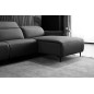 Canapé d'angle avec un relax électrique en cuir de buffle italien de luxe 6 places BOSTON noir, angle droit Canapé d'angle avec un relax électrique en cuir de buffle italien de luxe 6 places BOSTON noir, angle droit