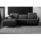 - Canapé d'angle avec un relax électrique en cuir de buffle italien de luxe 6 places BOSTON noir, angle gauche - Canapé d'angle avec un relax électrique en cuir de buffle italien de luxe 6 places BOSTON noir, angle gauche