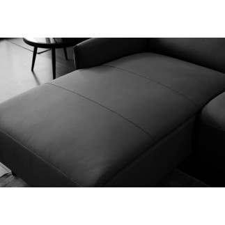 - Canapé d'angle avec un relax électrique en cuir de buffle italien de luxe 6 places BOSTON noir, angle gauche