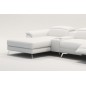 Canapé d'angle en cuir italien 5 places RELAXIA, blanc, angle gauche Canapé d'angle en cuir italien 5 places RELAXIA, blanc, angle gauche
