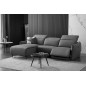 - Canapé d'angle avec un relax électrique en cuir de buffle italien de luxe 6 places BOSTON gris foncé, angle gauche - Canapé d'angle avec un relax électrique en cuir de buffle italien de luxe 6 places BOSTON gris foncé, angle gauche