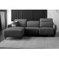 - Canapé d'angle avec un relax électrique en cuir de buffle italien de luxe 6 places BOSTON gris foncé, angle gauche - Canapé d'angle avec un relax électrique en cuir de buffle italien de luxe 6 places BOSTON gris foncé, angle gauche