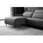 - Canapé d'angle avec un relax électrique en cuir de buffle italien de luxe 6 places BOSTON gris foncé, angle gauche - Canapé d'angle avec un relax électrique en cuir de buffle italien de luxe 6 places BOSTON gris foncé, angle gauche