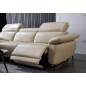 - Canapé d'angle en cuir buffle italien de luxe 6/7 places LORENZO, beige, angle gauche