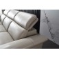 - Canapé d'angle en cuir buffle italien de luxe 6/7 places LORENZO, gris clair, angle gauche